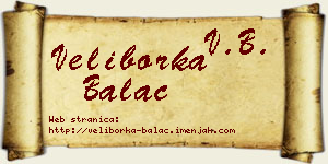 Veliborka Balać vizit kartica